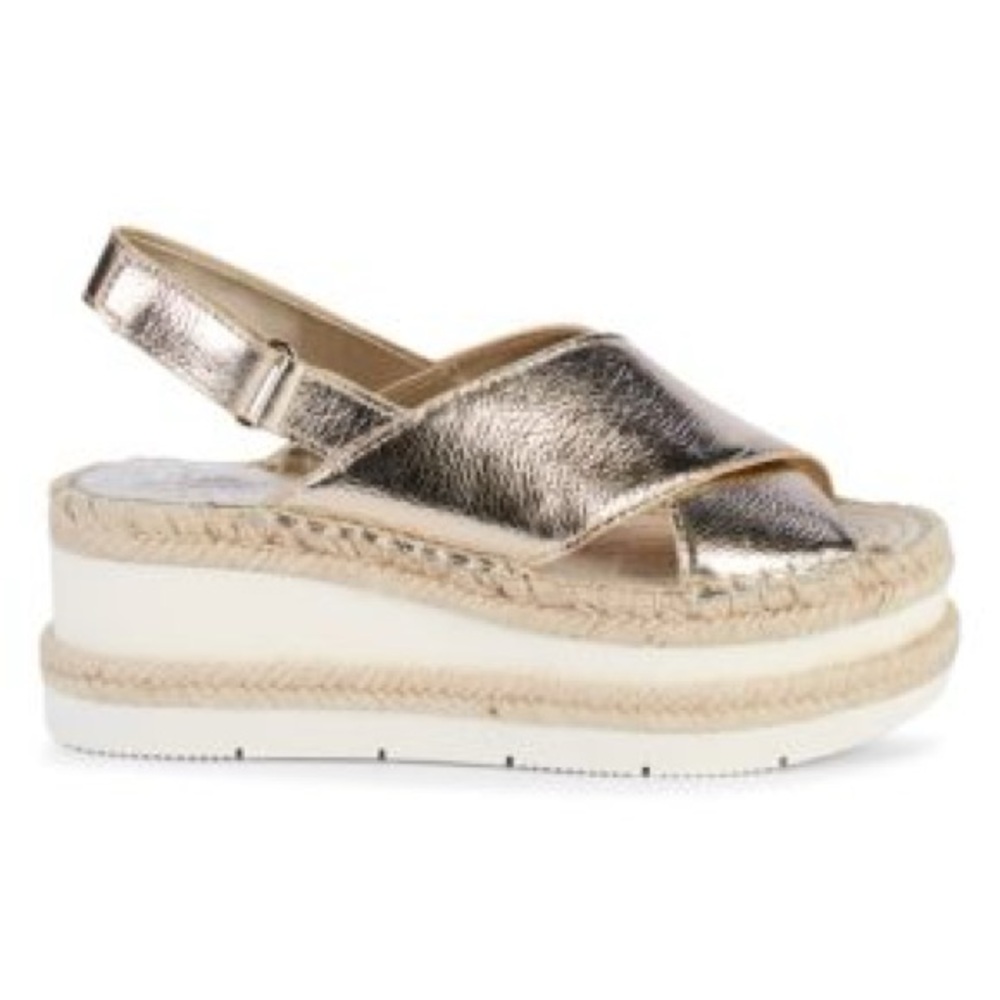 Women’s MARC FISHER Gandy Leather Wedge Platform Sandals size 9